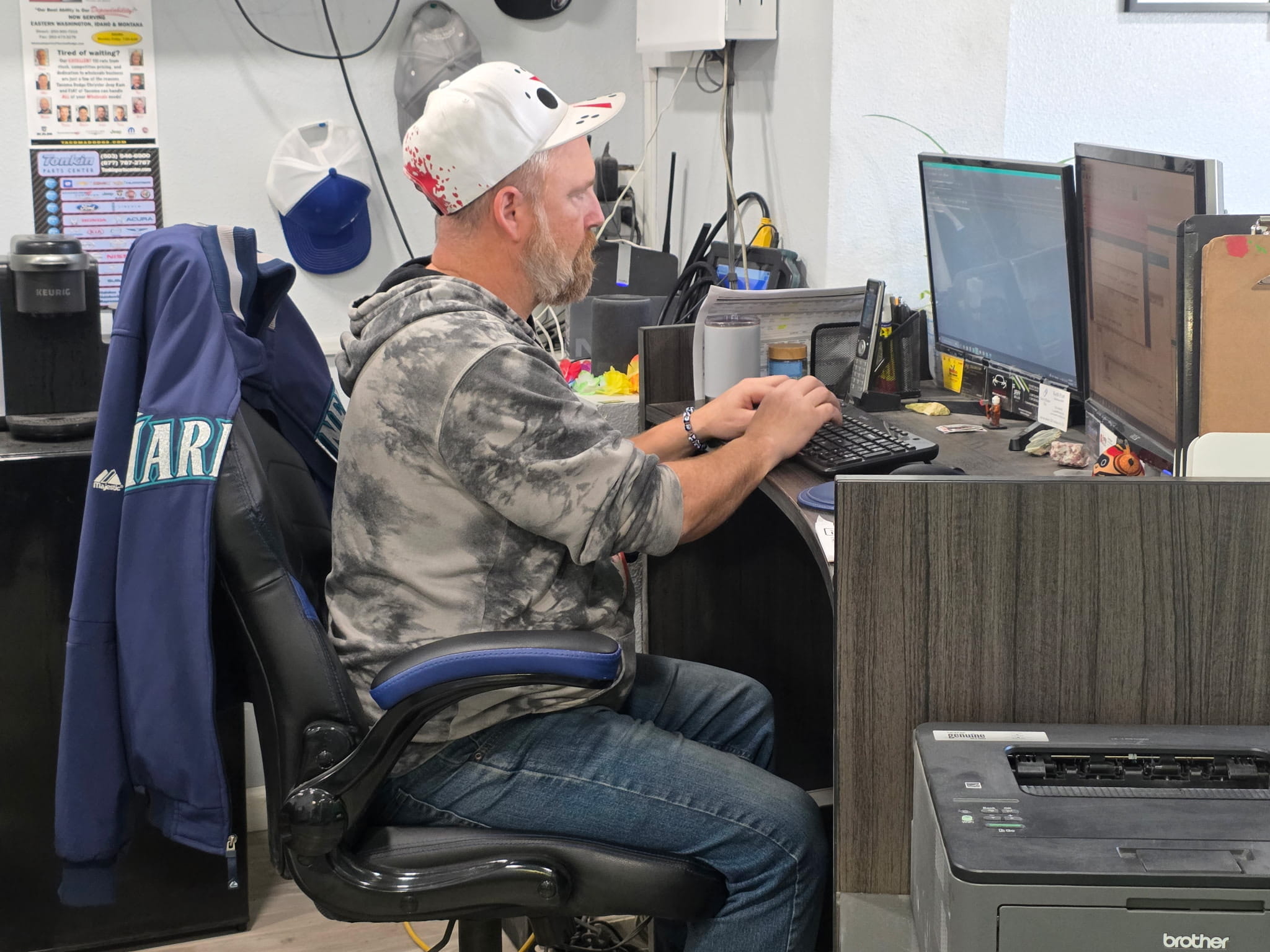 Employees working with insurance company